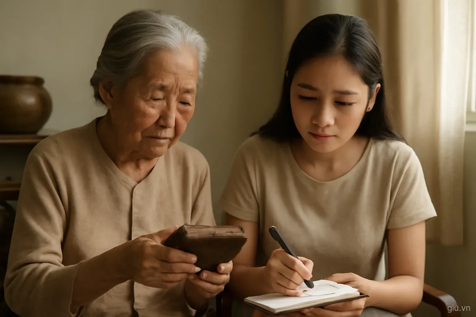 Ghi lại câu chuyện đi kèm