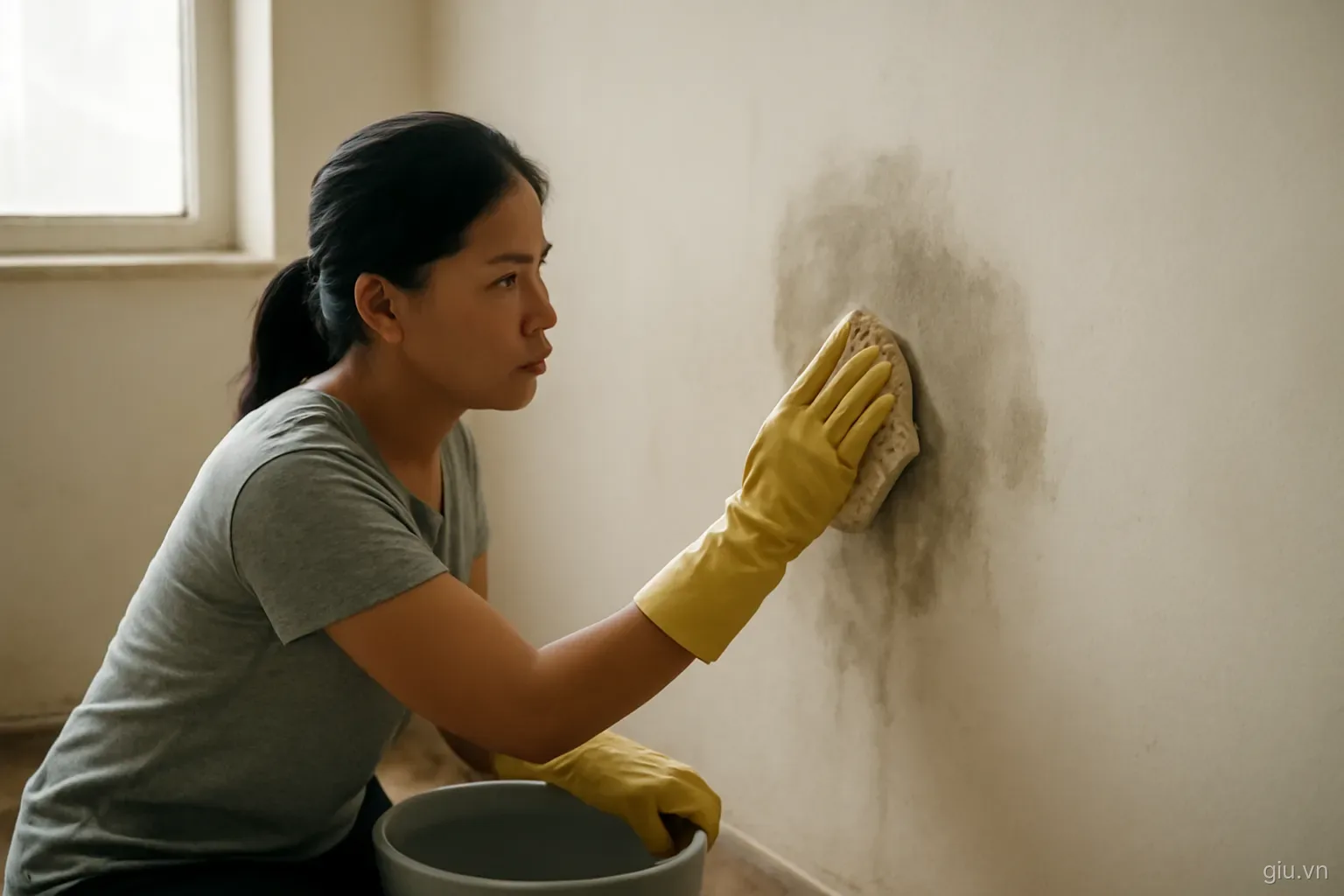 Xử lý vết mốc trên tường